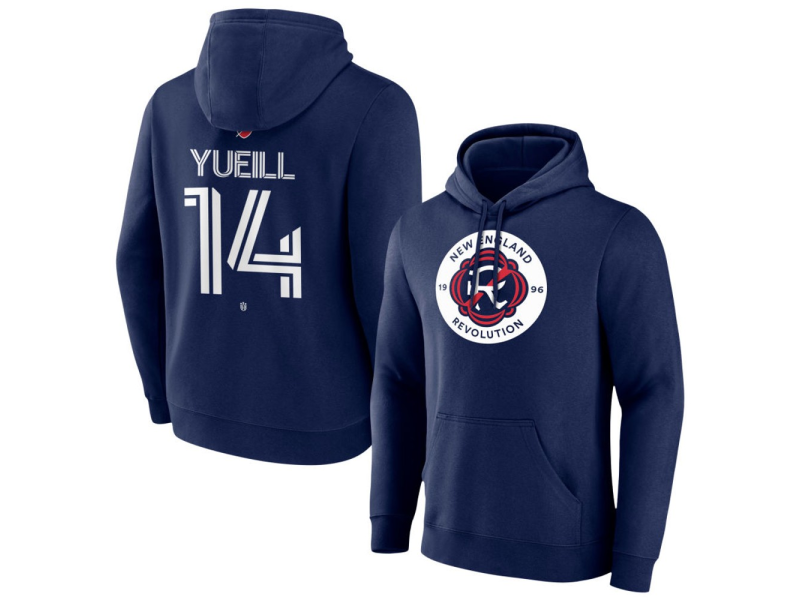Men's New England Revolution #14 Jackson Yueill Team Authentic Pullover Hoodie - Navy