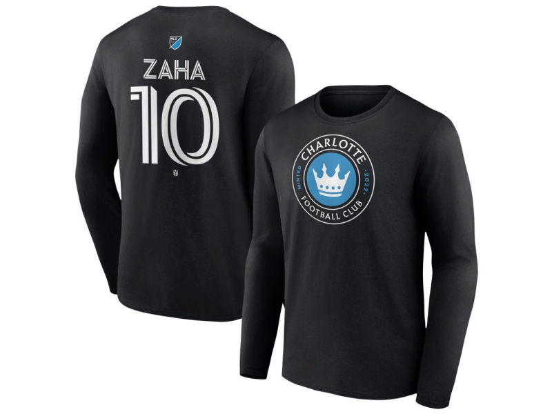 Youth Charlotte FC #10 Wilfried Zaha Team Authentic Long Sleeve T-Shirt - Black