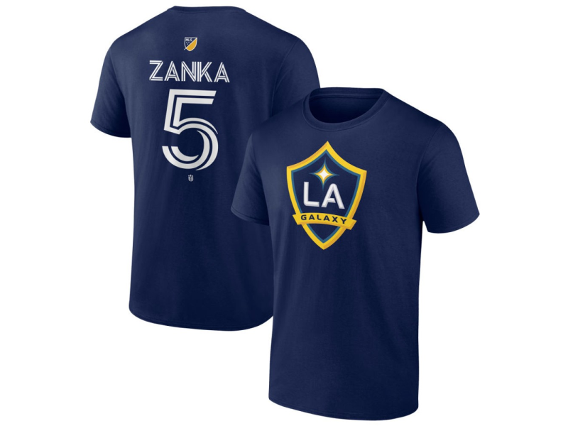 Men's LA Galaxy #5 Mathias Zanka Team Authentic T-Shirt - Navy