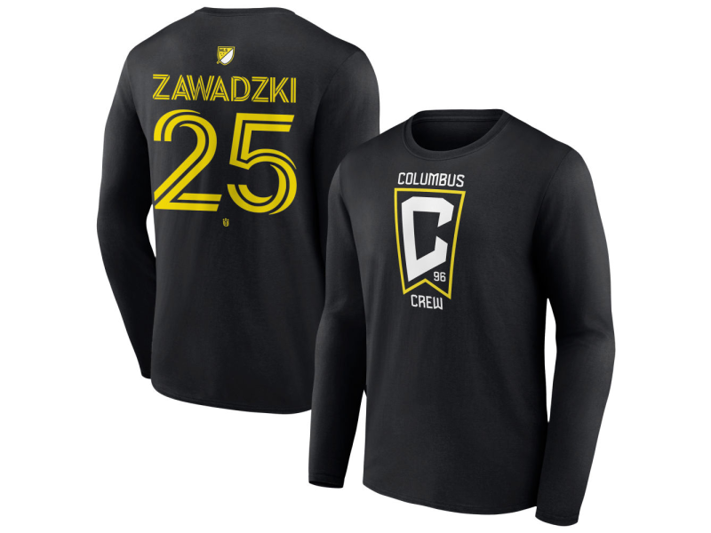Men's Columbus Crew #25 Sean Zawadzki Team Authentic Long Sleeve T-Shirt - Black
