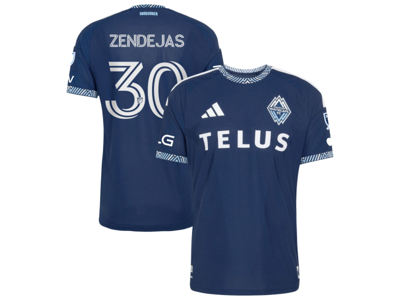 Adrian Zendejas Vancouver Whitecaps FC 2026 The Coastal Player Version Jersey - Blue With Patch