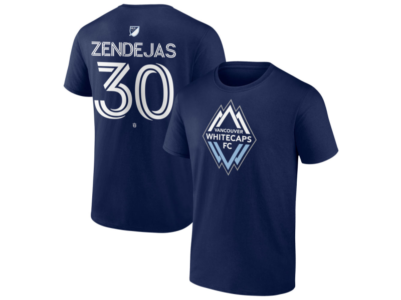 Youth Vancouver Whitecaps FC #30 Adrian Zendejas Team Authentic T-Shirt - Navy