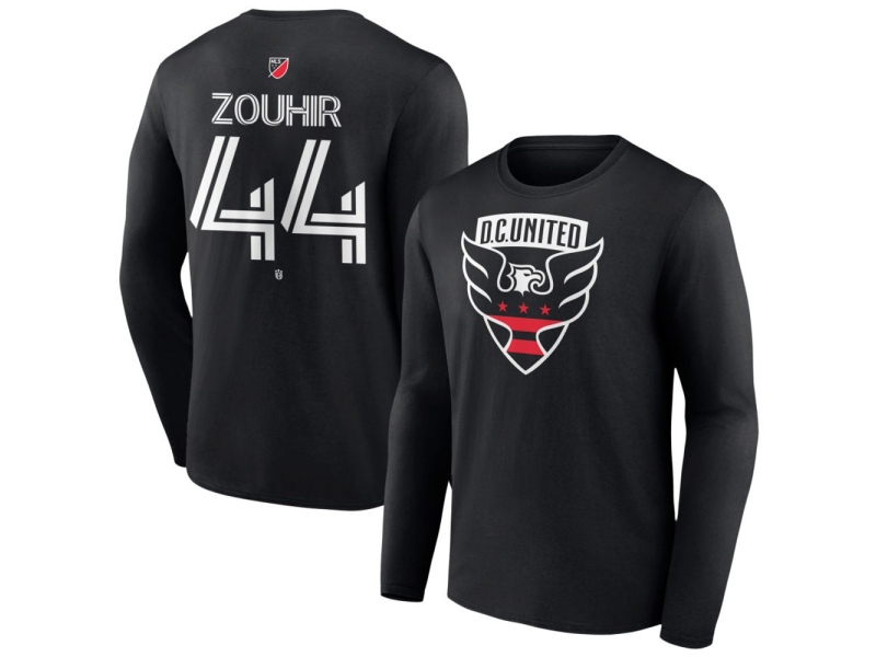 Youth D.C. United #44 Rida Zouhir Team Authentic Long Sleeve T-Shirt - Black